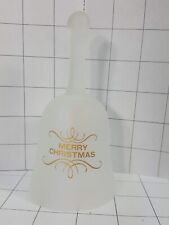 Christmas Bell Frosted Glass with gold Merry Christmas #185 picture