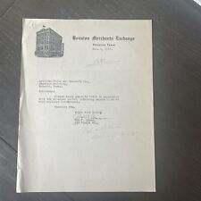 1937 Houston Merchants Exchange Letterhead picture