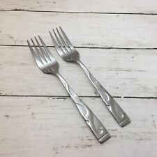 Oneida Stainless Flatware Tuscany Swirls Salad Forks x 2 Lot B picture