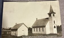 Corona SD German Lutheran School and Church RealPhoto Postcard South Dakota 1916 picture