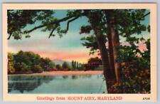 1950-60's GREETINGS FROM MT MOUNT AIRY MARYLAND MD VINTAGE LINEN POSTCARD 47081 picture