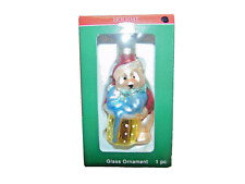 HOLIDAY INSPIRATIONS Bear Glass Ornament NEW  #H picture