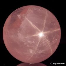 58g 35mm Natural Pink STAR Rose Quartz Crystal Sphere Healing Ball Chakra Decor picture