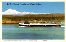 vintage postcard- C.P.R. Princess Patricia and Mount Baker unposted picture