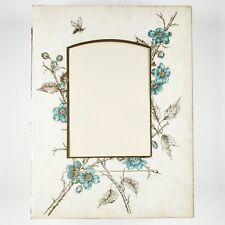 Floral Blue Tulip Photo Frame c1885 Antique Paper Flowers Cabinet Card Page A521 picture