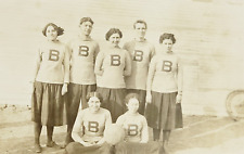 Rare c1915 Bushton Kansas Boys & Girls High School Basketball 