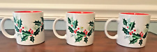 Vintage Himark Season's Greetings Saltera Christmas Coffee Mugs Holly & Pine (3) picture