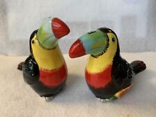 A Pair Of Salt and Pepper Shakers Colorful Toucan Tropical Birds Pier 1 picture