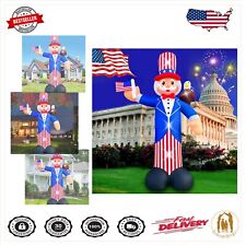 12FT Patriotic Inflatable Uncle Sam with LED Lights for Festive Yard Decor picture