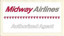 VINTAGE UNUSED MIDWAY AIRLINES AUTHORIZED AGENT STICKER  NOS picture