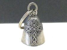 Vintage Guardian Holy Celtic CROSS Bell Motorcycle Biker Ride Keychain picture