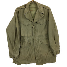 Vintage Military Field Coat Size Small Button Up Green Vietnam Era 60s 70s picture