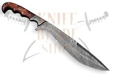 DAMASCUS STEEL BLADE MACHETE KNIFE,WOOD HANDLE,OVERALL 15