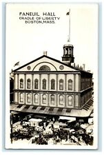 c1930's Faneuil Hall Cradle Of Liberty Boston Massachusetts RPPC Photo Postcard picture