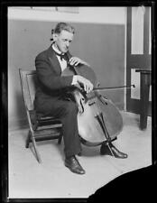 Male musician playing the cello, NSW, ca. 1920 Australia Old Photo picture