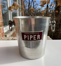 Vintage 70s Piper Red Label Champagne Wine Ice Bucket Rare Collectible picture