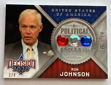 RON JOHNSON DECISION 2020 PREVIEW POLITICAL GEMS CARD PG-55 SER #3/4 picture