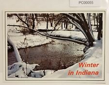 Winter in Indiana Continental Postcard Stream Trees Snow picture