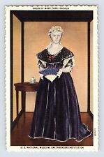 Postcard Washington DC Mary Todd Lincoln Dress Smithsonian 1940s Unposted Linen picture