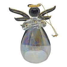 Vintage Glass Angel with Horn by RUSS for Carlton Cards 96025 Iridescent & Gold picture