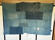 Vintage Old Boro Sashiko Stitch Indigo Dyed Cotton Patchwork Cloth 74