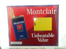 Vintage 1990s MONTCLAIR CIGARETTES AMERICAN TOBACCO Co. METAL ADVERTISING SIGN picture