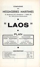 1950s Messageries Maritimes LAOS Tissue Deck Plan w/ 9 Large Interior Photos picture