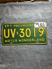 1959 1961 Michigan License Plate UV-3019 Water Wonderland picture