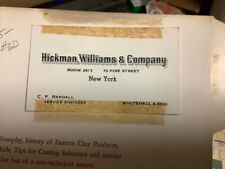 50's vintage Business Card: HICKMAN, WILLIAMS & Co.  new york, whitehall 4-0240 picture