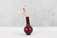 Tiny Red Glass Vase Crimson Ceramic Bud Vase Petite Red Home Decor picture