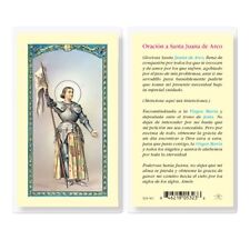 Saint Joan of Arc with Prayer -Spanish - Laminated Holy Card picture