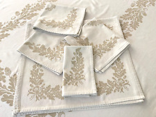 Irish Cotton Damask Tablecloth & 8 Napkins with Oak Leaf Clusters & Acorns YY904 picture