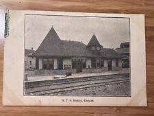 1908 GRAND TRUNK RAILWAY G.T.R. STATION CHESLEY ONTARIO CANADA POSTCARD - USP1 picture