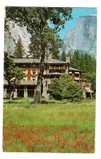 Postcard Ahwahnee Hotel Yosemite El Capitan California Vintage View Wild Flowers picture