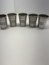 5 Heublein Steel Peppermint Schnapps 12oz Cups  Stainless Steel picture