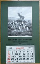 Charleston, WV 1905 Advertising Calendar/14x22 Poster: Kanawha Coal- Dogs & Stag picture