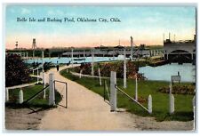 1919 Belle Isle Bathing Pool Exterior Oklahoma City Oklahoma OK Vintage Postcard picture