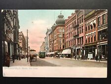 Postcard Springfield MA - c1900s Main Street View with Trolleys picture