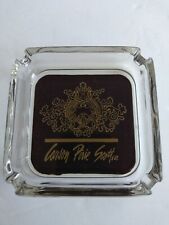 CARSON PIRIE SCOTT & Co Ashtray Clear Brown Gold 3.75x3.75 in. Made In Mexico picture