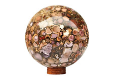 200MM Large Beautiful White Pink and Yellow Cobra Jasper Crystal Sphere picture