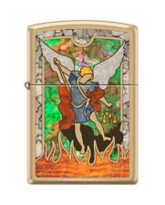 Zippo 0116, St. Michael-the Archangel Design, High Polish Brass Fusion Lighter picture
