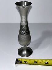 Vintage Pewter Bud Vase Made In Bolivia Pewter Bud Vase 5-1/8” Tall picture
