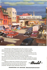1951 Print Ad Budd  Stainless Steel Railway Cars Leslie Ragan Illustration Train picture