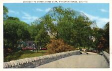 Postcard WI Wisconsin Rapids Driveway to Consolidated Park Vintage PC G9798 picture