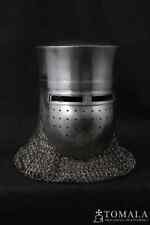 Medieval Italian Bascinet Helmet With Chainmail Knight viking Armor Larp Helmet picture