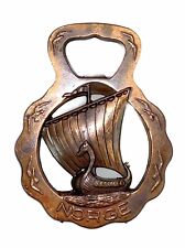 3.5” Viking Sailing Ship Dragon Norse Norge Bottle Opener Metal picture