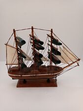 Vintage Wooden Ship Approximately 14 inches long x 11 inches tall picture