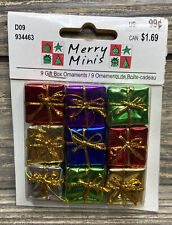 Vtg Michaels Merry Minis Gift Box Ornaments Red Purple Green Blue Silver Gold  picture