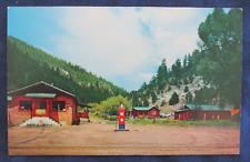 1960s Pecos New Mexico Indian Creek Lodge Cabins Gas Station Pump Postcard picture