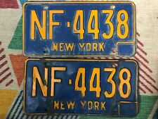 Vintage New York License Plate Pair 1966-1973 NY picture